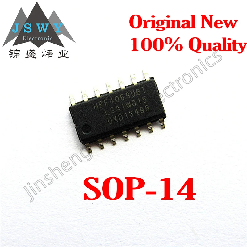 5PCS Good Quality HEF4069UBT HEF4069 SOP-14 Six COS/MOS Inverters Brand New Free Shipping