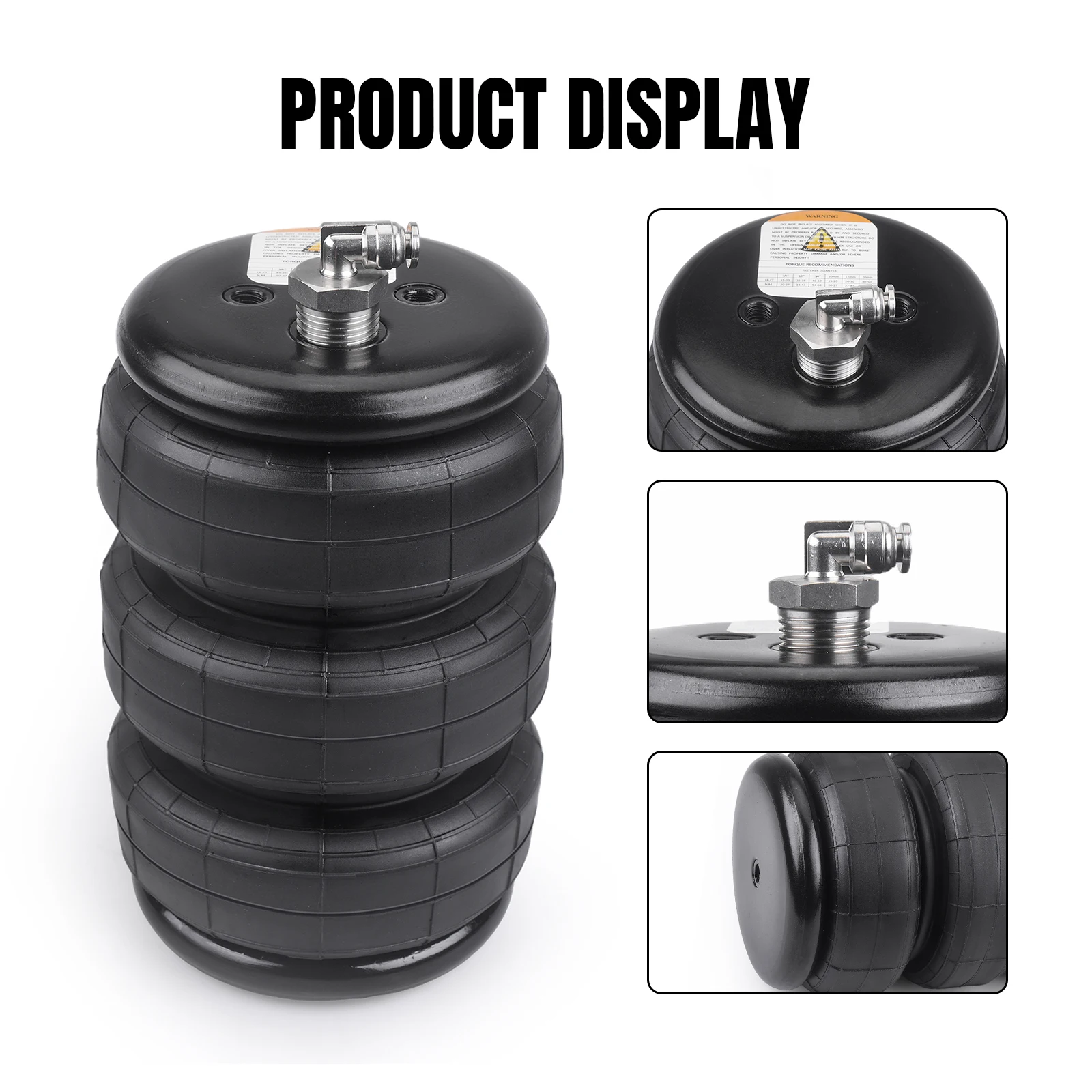 

1Pcs-3E2300 Air ride Springs suspension 2600Ib Air Single Port 1/2"npt With PL6-04 Fitting