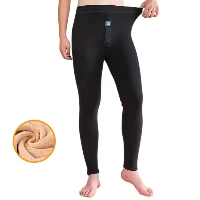Men's Thermal Underwear Winter Basic Autumn Thermo Leggings Soft Comfort Waist Elastic Knee Male Base Layer Pant Plus 8XL 7XL