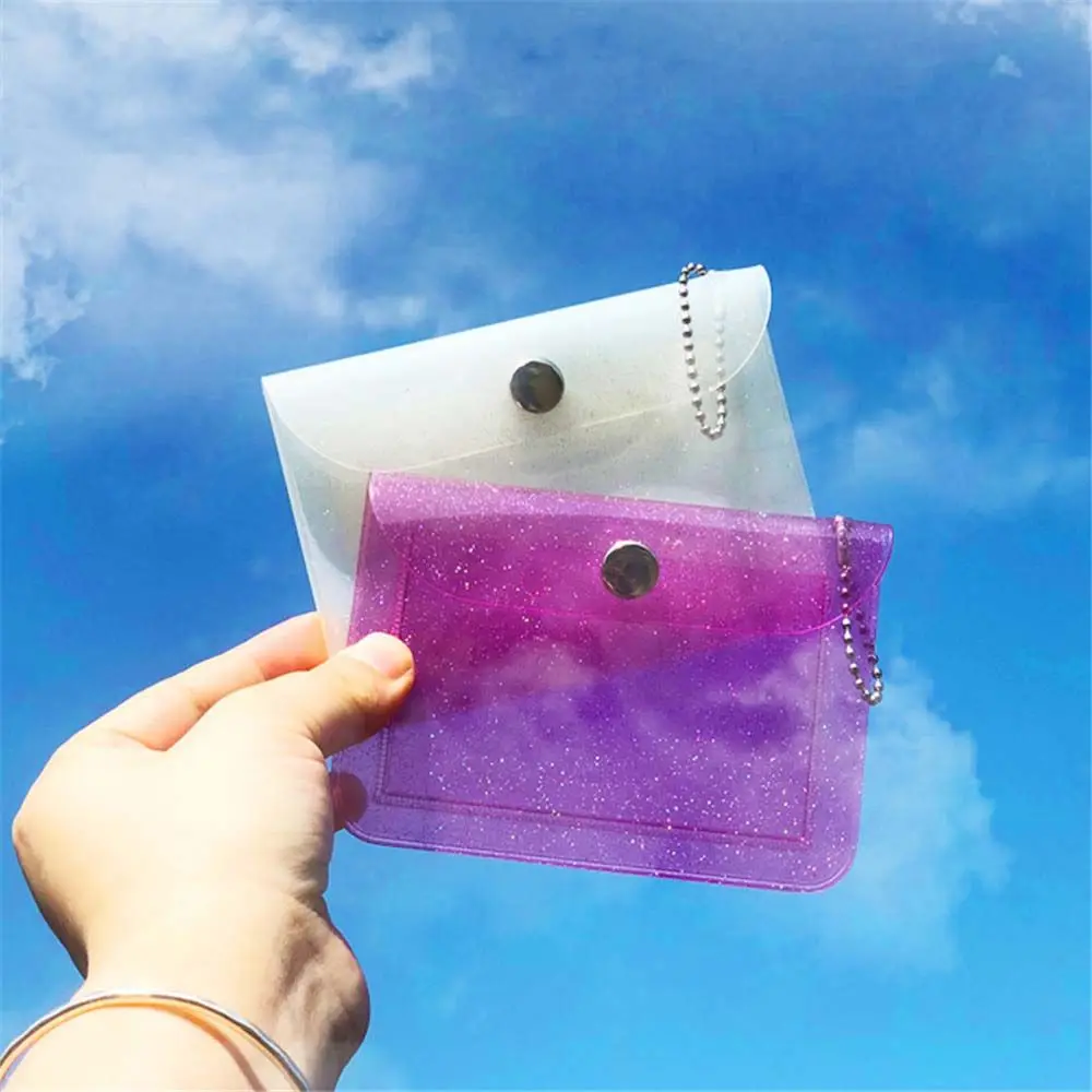 Picture 6: Portable Transparent Photo Organizer Card Storage Bag Bag Pendant Waterproof Keychain Small Wallet Coin purse Photo Card Holder