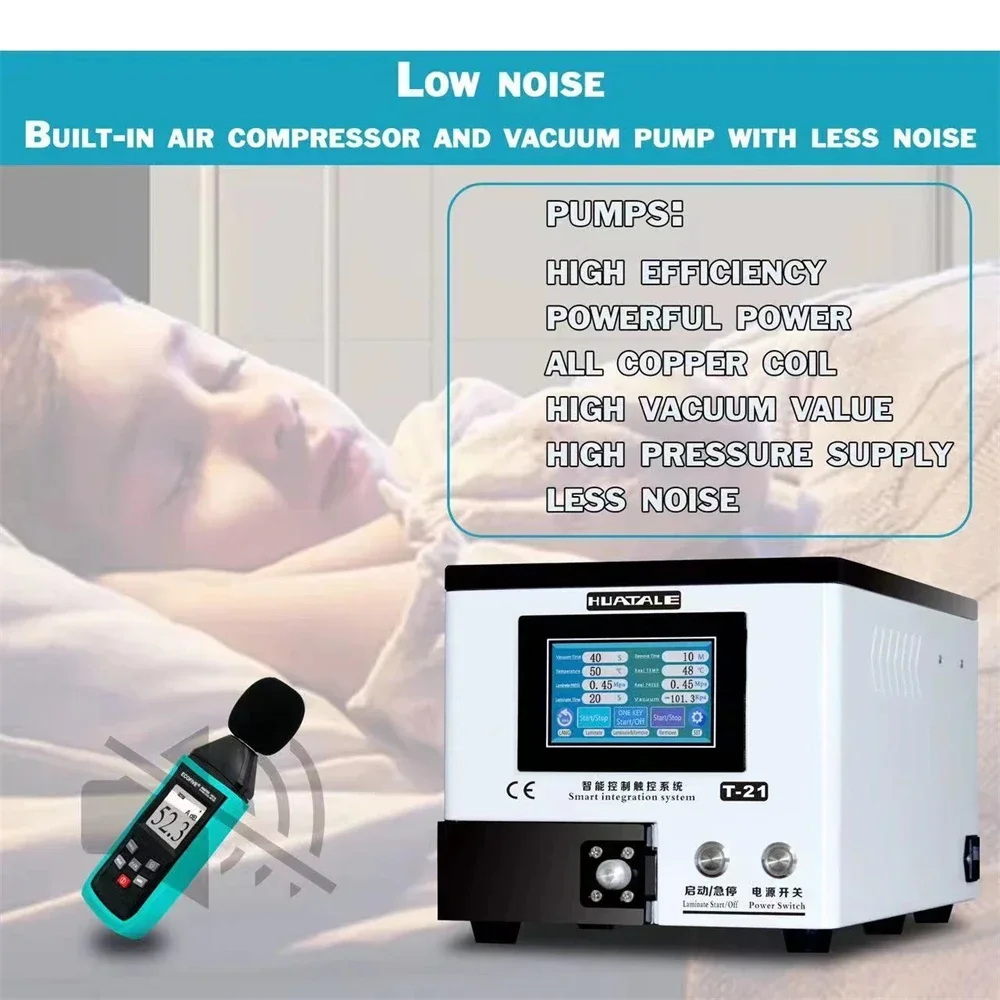 LYBGA HUATALE T21 Uniwersalna Maszyna do Laminowania OCA z Ekranem Dotykowym, Mini Komputer Stacjonarny, Maszyna do Naprawy Ekranów Dotykowych LCD 8,5 cala