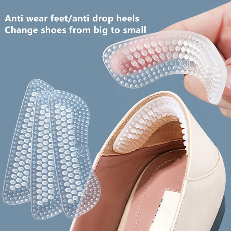 1Pair Silicone Heel Stickers Heels Grips For Women Men Anti Slip Heel Cushions Non-Slip Inserts Pads Foot Heel Care Protector