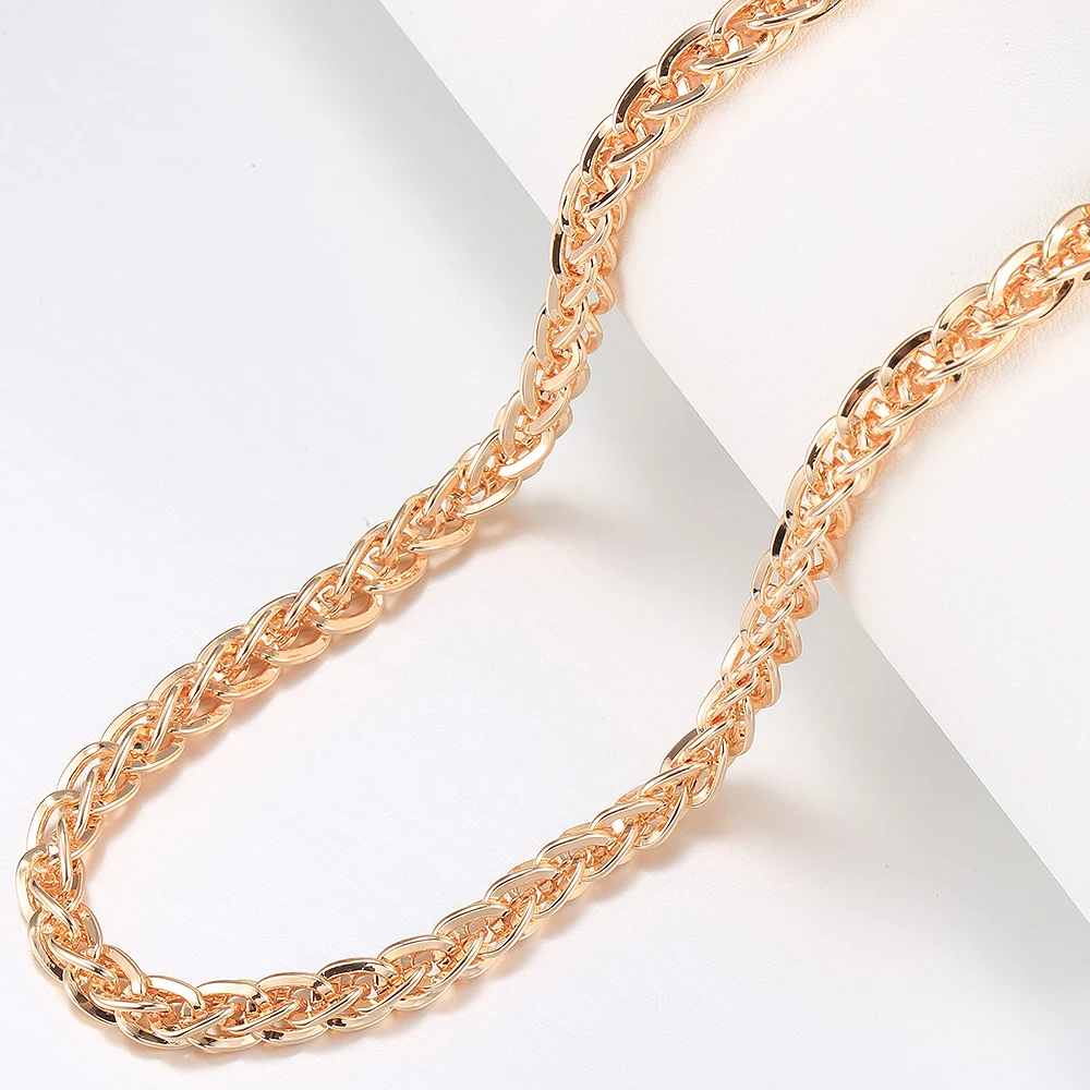 585 Rose Gold Color Necklace For Women Girls Seashell Shape Link Weave Chain Necklace Jewelry Party Birthday Gifts CN54