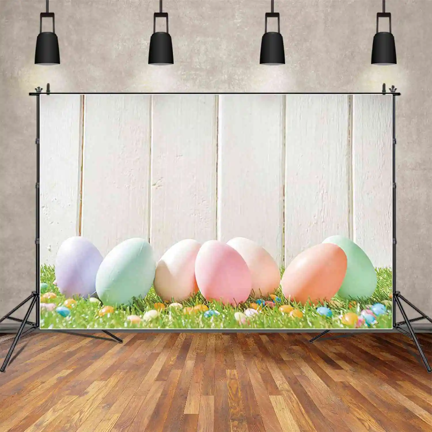 MOON.QG Spring Forest Easter Background Photography Garden Eggs Rabbit Photocall Backdrop Children Studio Photozone Accessories