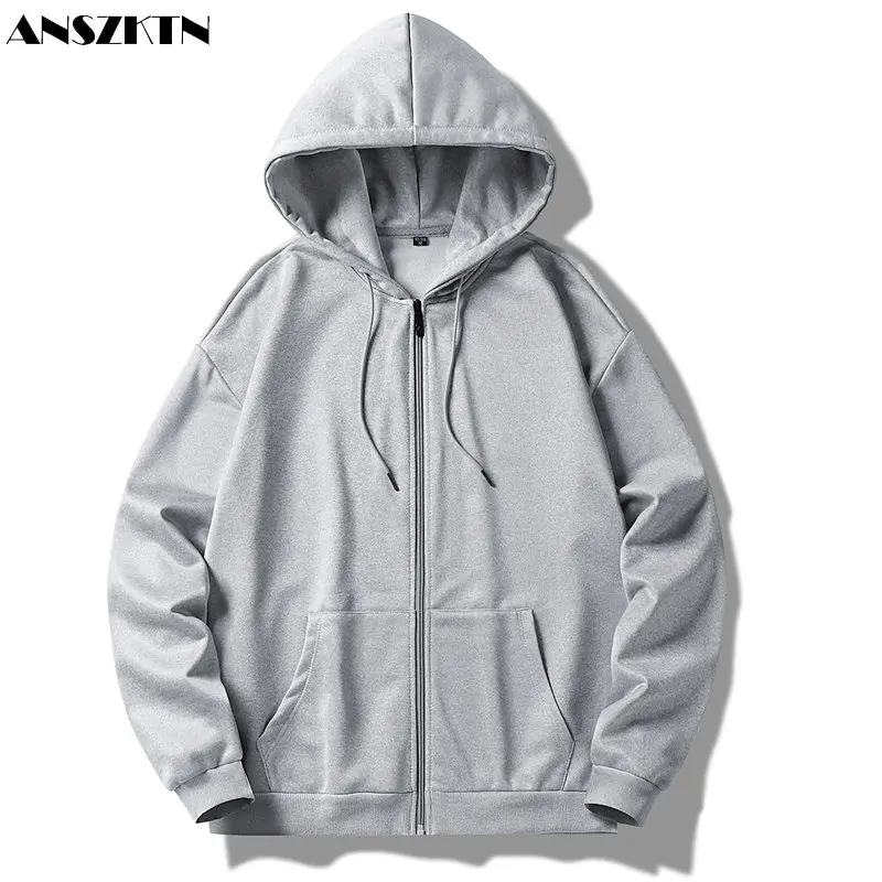 ANSZKTN Spring and autumn new men's leisure all matching leggings cardigan off shoulder coat hooded hoodie