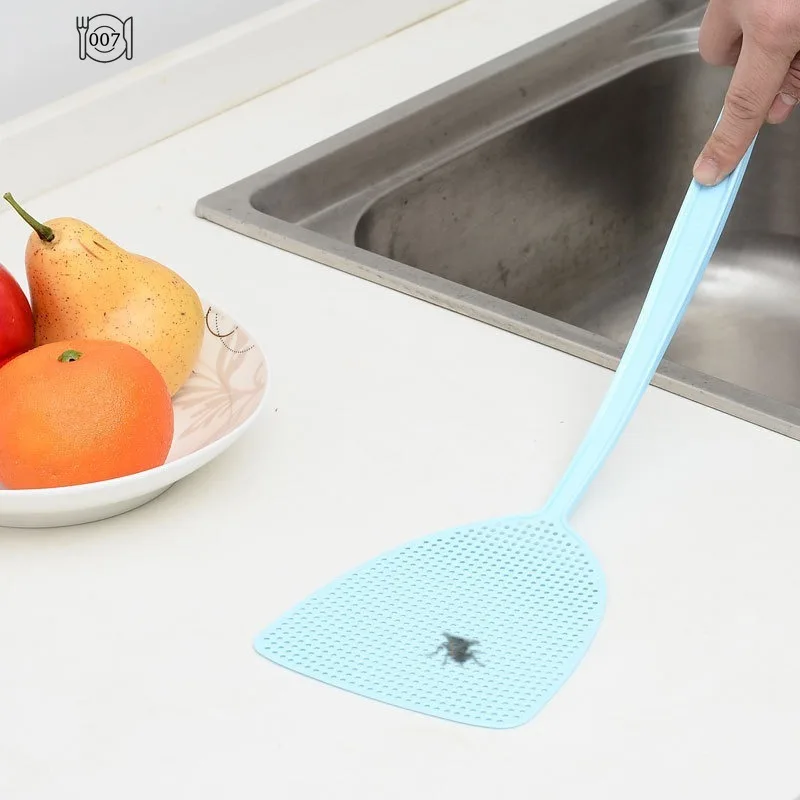 Durable Long HandleFly Swatter Pest ControlManual Plastic Solid ColorHome Fly Swatter MosquitoRepellent Tool Restaurant