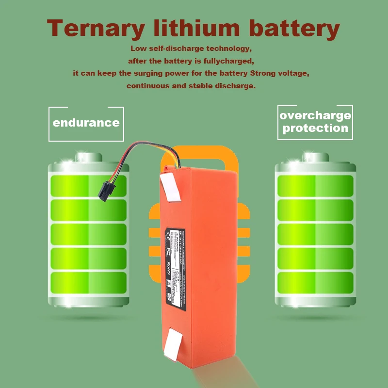 100% Original BRR-2P4S-5200S Robotic Vacuum Cleaner Replacement Battery For Xiaomi Roborock S55 S60 S65 S50 S51 S5 MAX S6 Parts