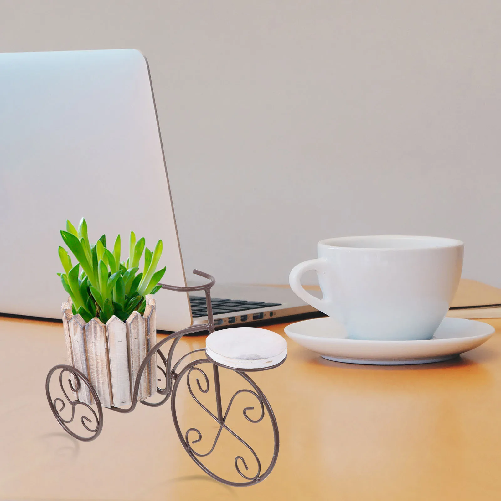 

Creative Tricycle Plant Stand Bicycle Shape Metal Flower Pot Iron Planter Vintage Style Home Garden Display Rack For Succulents