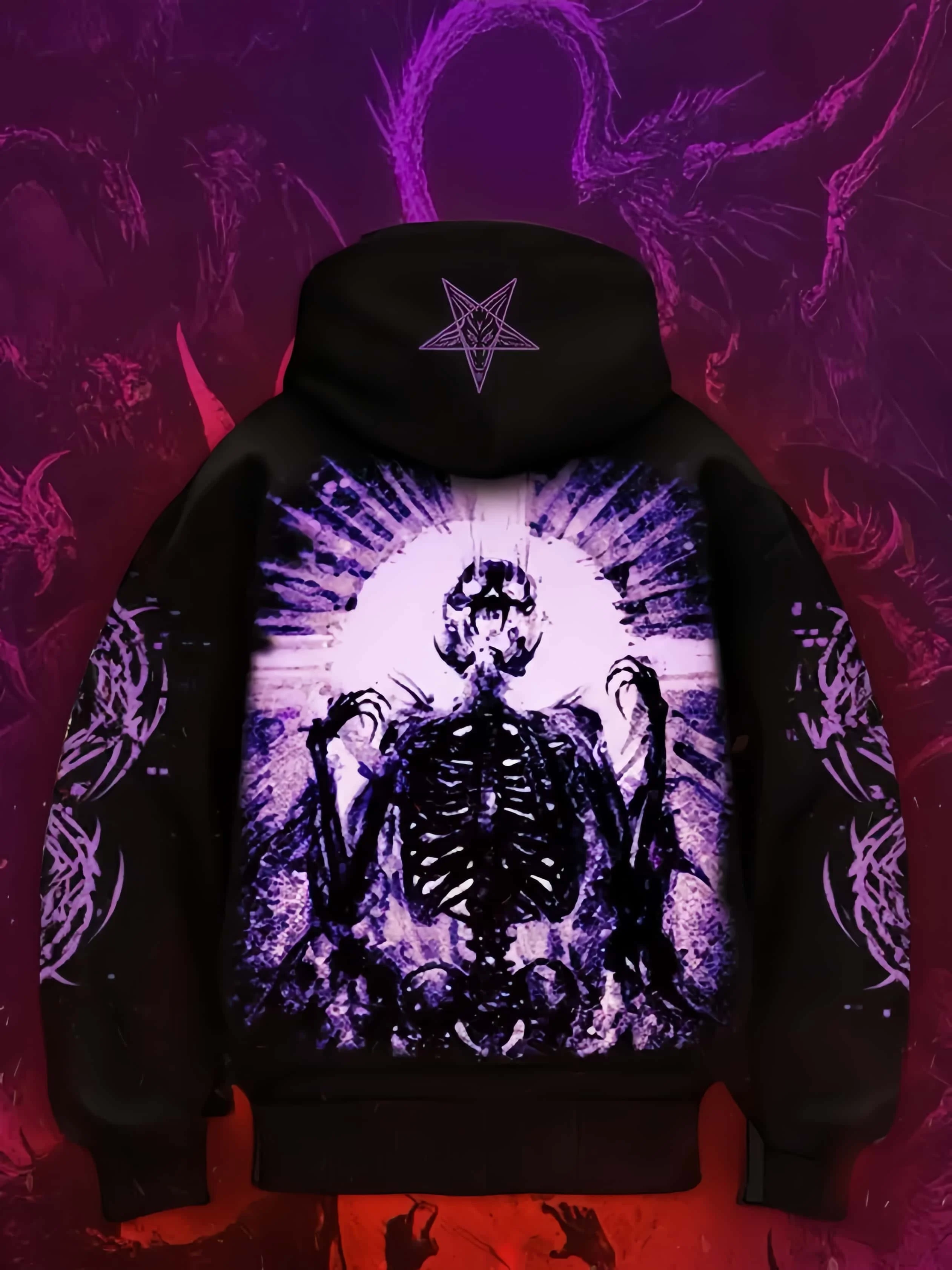 Moletom com capuz estampado com caveira gótica de outono, luz e sombra radiantes, estilo americano, oversized, jaqueta grande para homens e mulheres