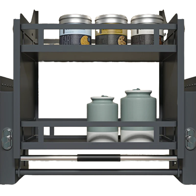 منظم سلة خزانة المطبخ الحديث القابل للسحب مع نظام رفع ناعم لسهولة الوصول وتخزين المطبخ الذكي #6