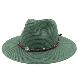 Dark green 2023 summer straw hat new accessories men and women straw hat sun hat candy straw hat wholesale