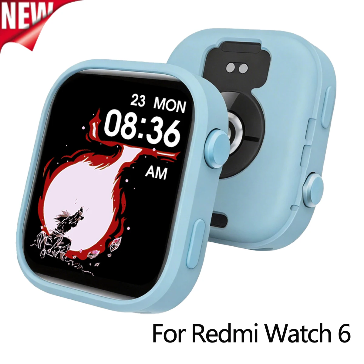 Silikonhülle für Xiaomi Redmi Watch 6, Schutzhülle, Schutzrahmen für Redmi Watch 6 SmartWatch, Bumper-Shell-Zubehör