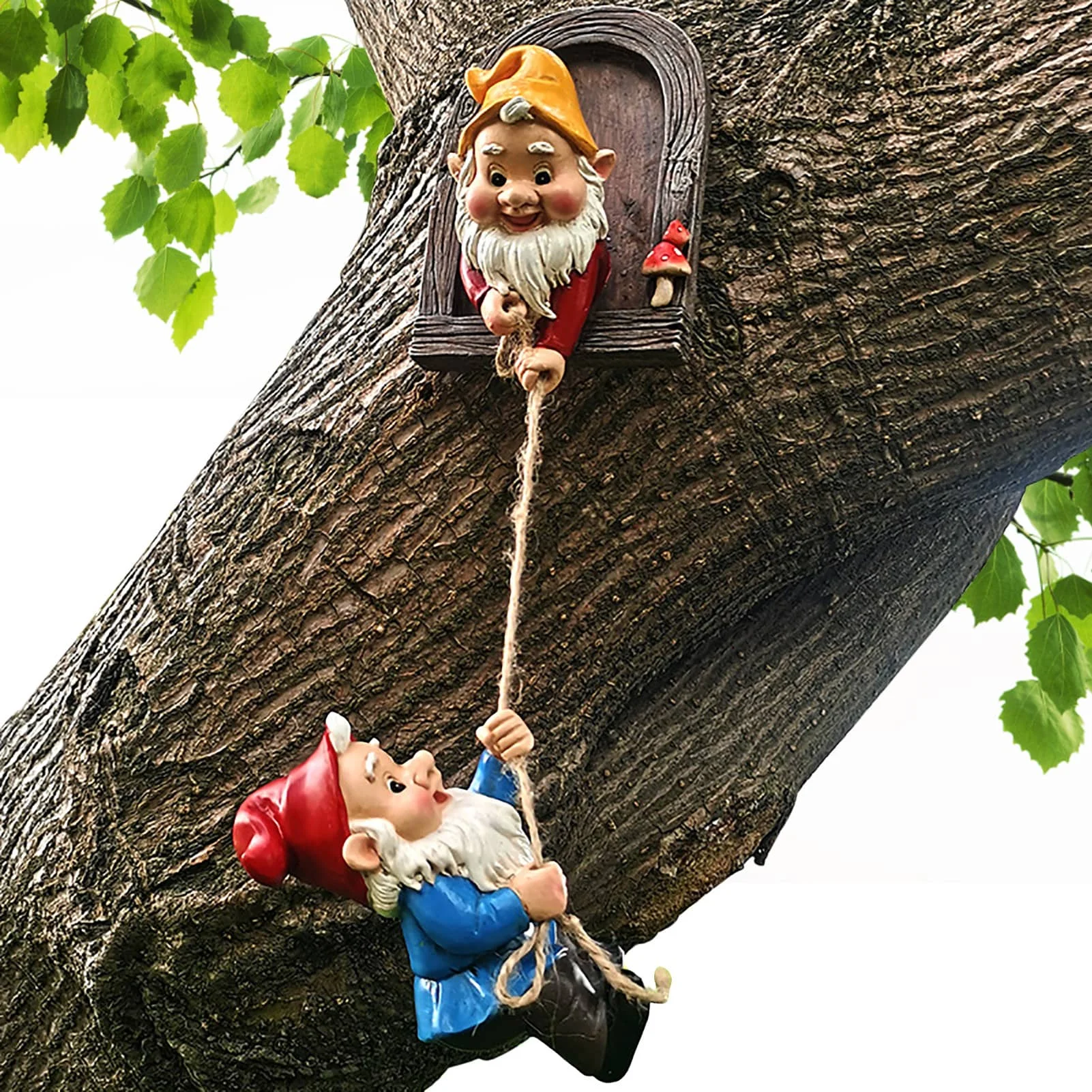 DIY Resin Climbing Dwarfs Funny Resin Statue Resin Craft Figurine Ornament Outdoor Garden Hanging Decoration