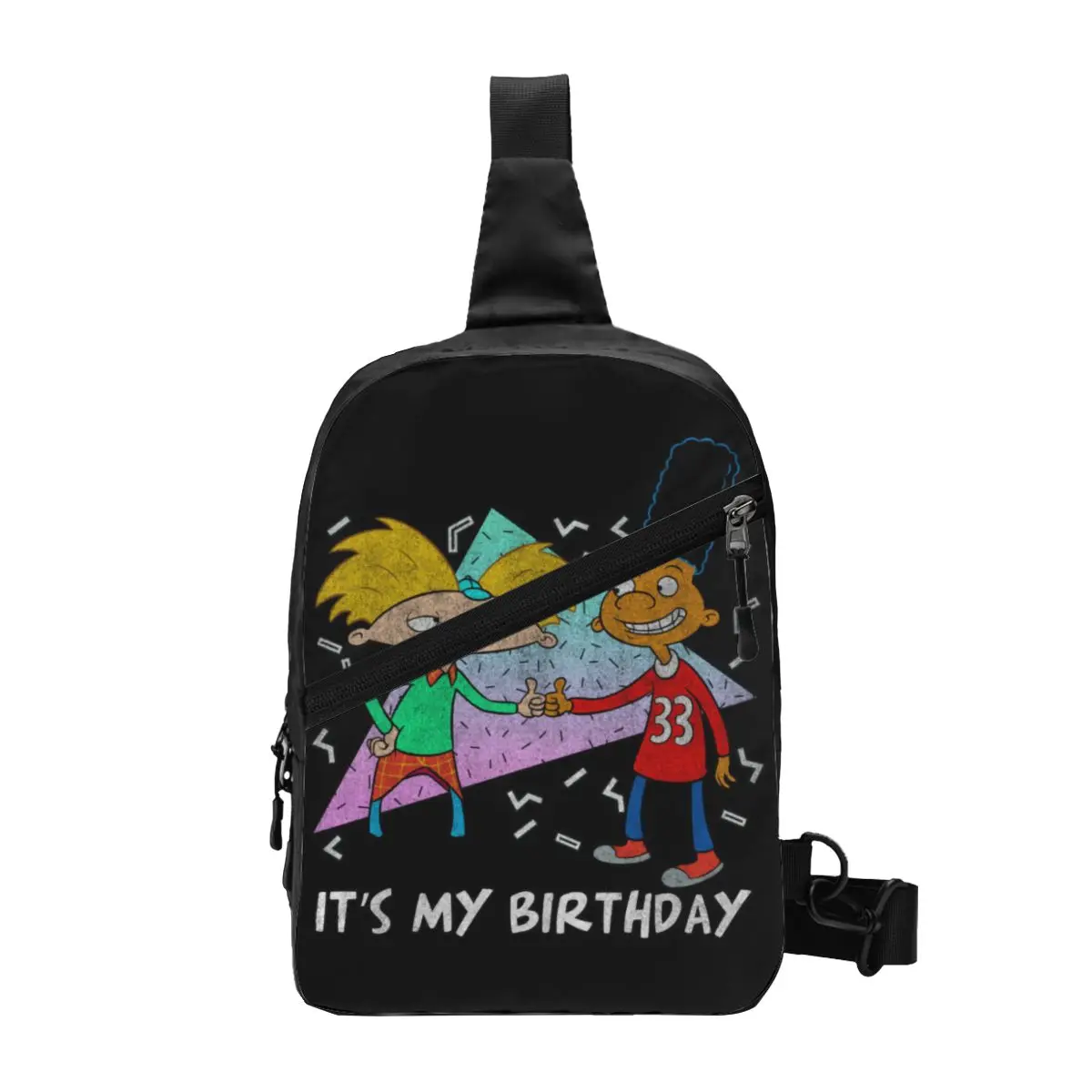 Custom Cartoon Tv Helga Pataki Crossbody Sling Backpack Men Hey Arnold Shoulder Chest Bag for Cycling Camping Daypack