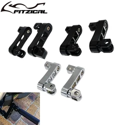 2xMotorcycle Adjustable Passenger Foot Pegs Mount Kit Highway Peg Clamp Extensions Bracket For Harley Dyna Fatboy Sportster XL