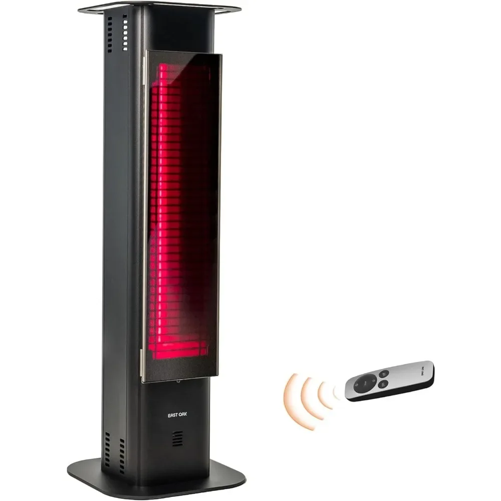 Patio Heater, 1500W Infrared Electric Heater, Portable Premium Tower Outdoor Heater with Nanocrystal Glass, IP65 Waterproof