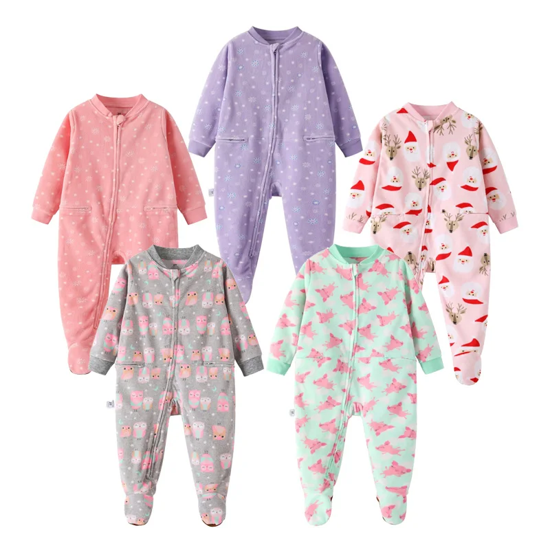 

Four season children's fleece jumpsuit pajamas, men's and girls' home jumpsuits