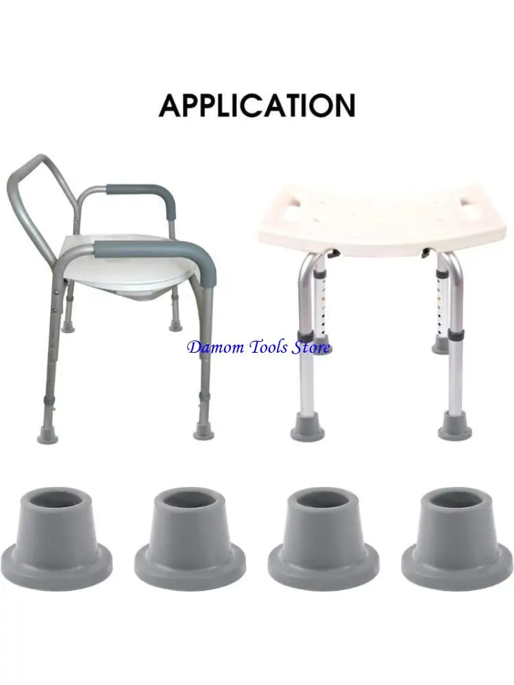 57BE 8pcs Rubber Feet Non Slip Caps with Wide Stand Suction Cup Feet for Bath Chairs