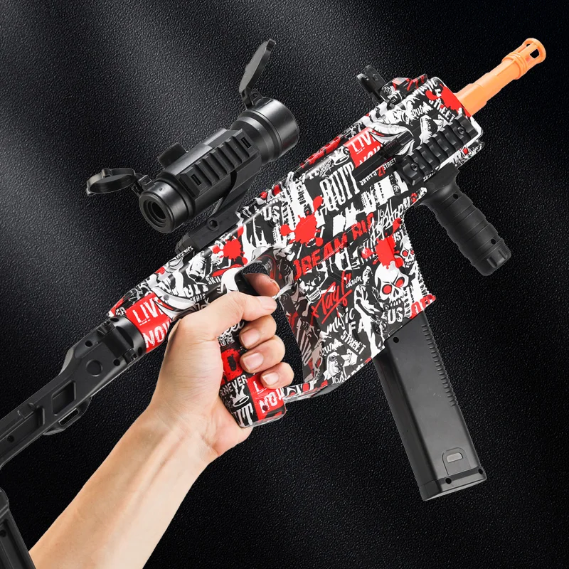 Nowy Krótki Miecz Zabawka Pistolet Elektryczny Wystrzeliwujący Mocny Pas Zasilający 7.4V Możliwość Wysyłania Żelowych Granatów 7-8mm Prezent Urodzinowy dla Chłopca