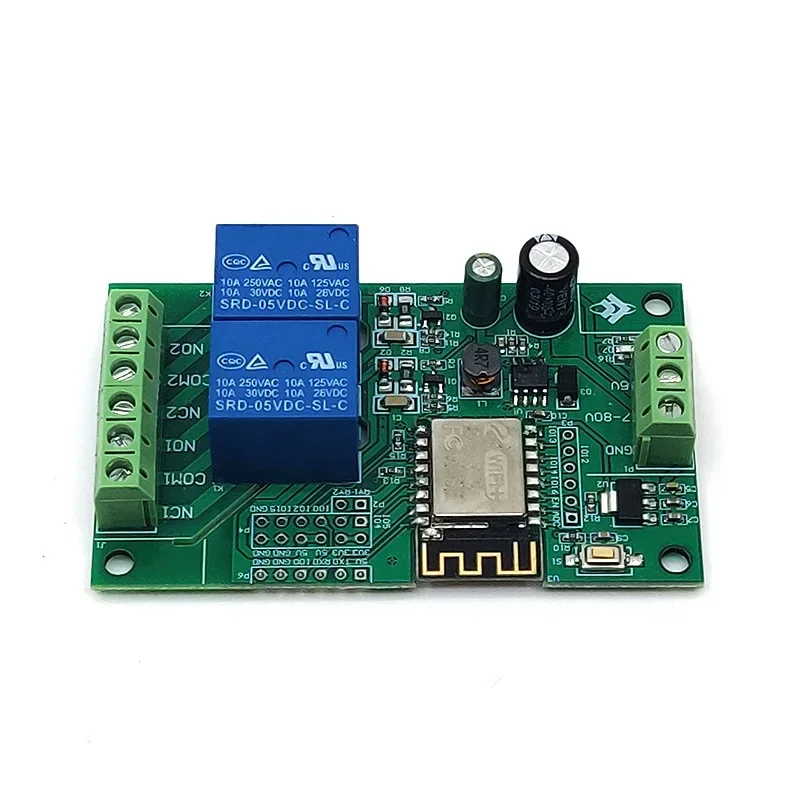 DC 5V/8-80V ESP8266 Dual Channel WIFI Module ESP-12F Development Board For IOT Smart Home APP Controller Arduino Module