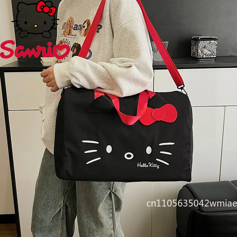 Hello Kitty New Travel Handbag Fashion High Quality Multi Functional Luggage Bag Cartoon Versatile Large Capacity Storage Bag