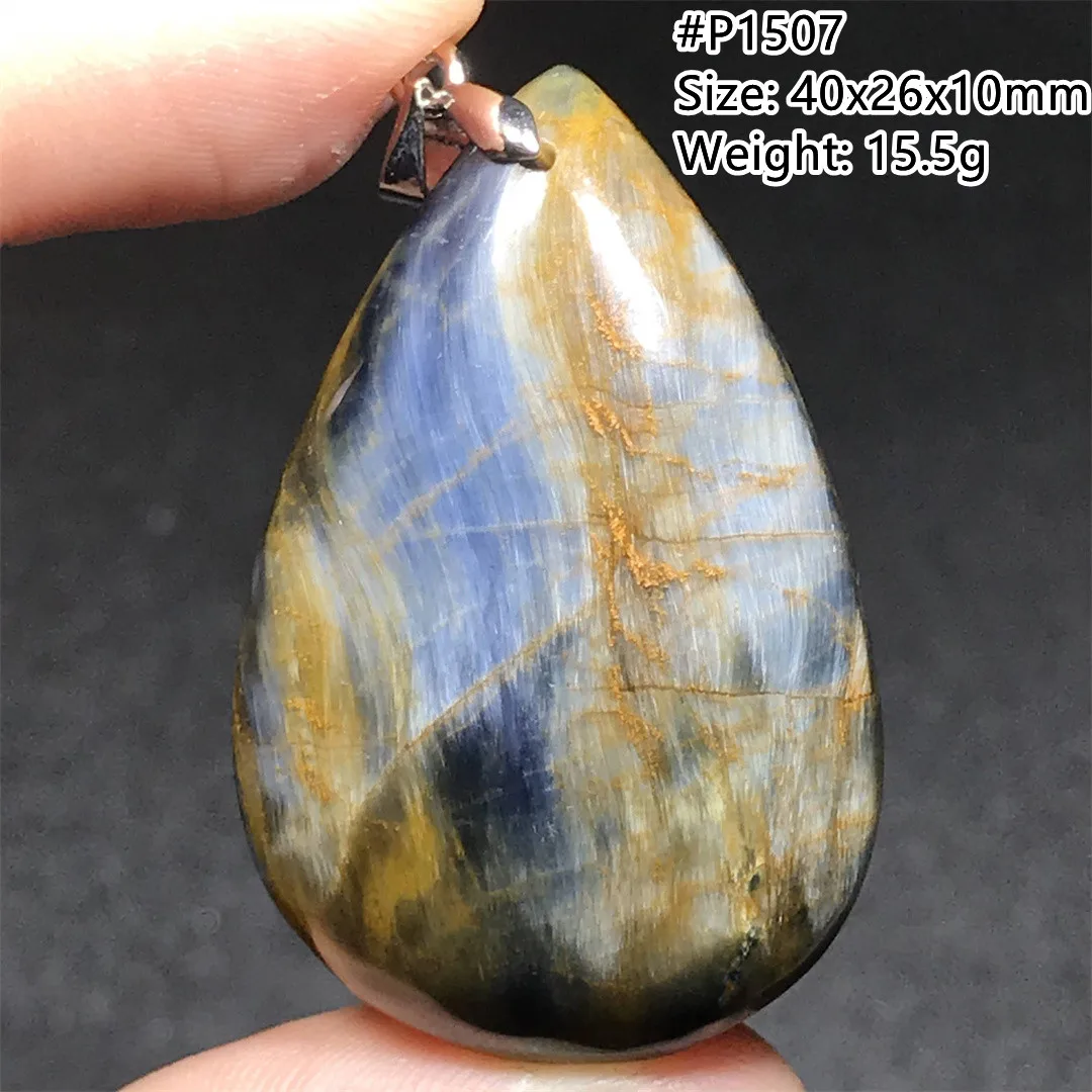 Top Natural Blue Pietersite Necklace Pendant For Woman Man Nobility Crystal Beads Namibia Firework Gemstone Rare Jewelry AAAAA