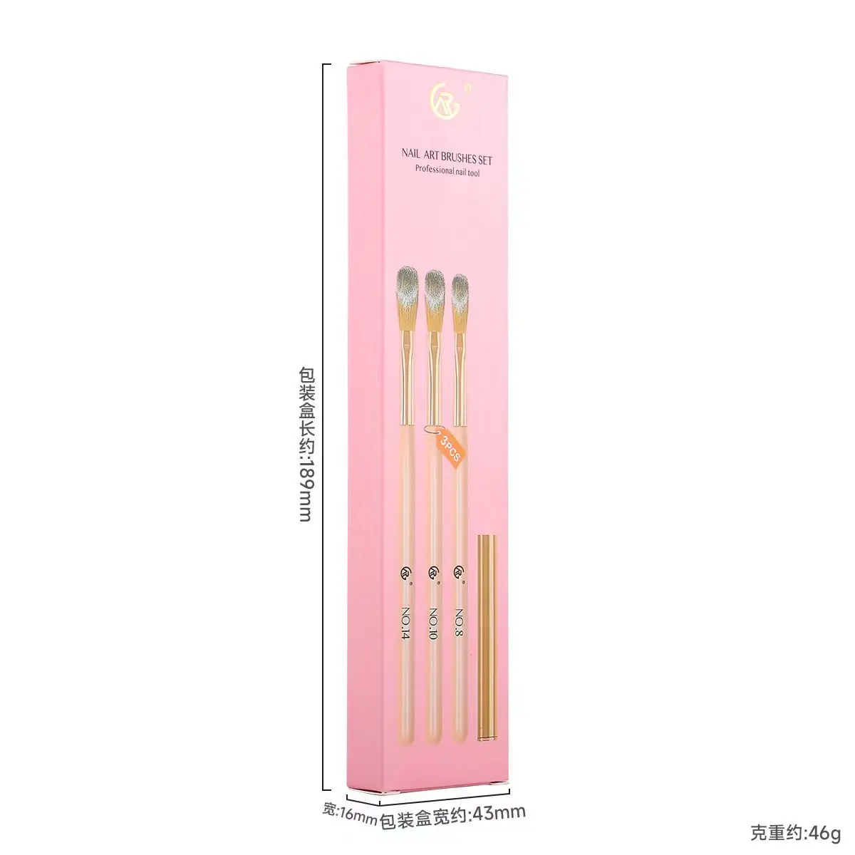 Ensemble de stylos à ongles en bois cristal, brosse à ongles, outils de soins des ongles, outils de manucure, 100 ensembles, 3 pièces par ensemble