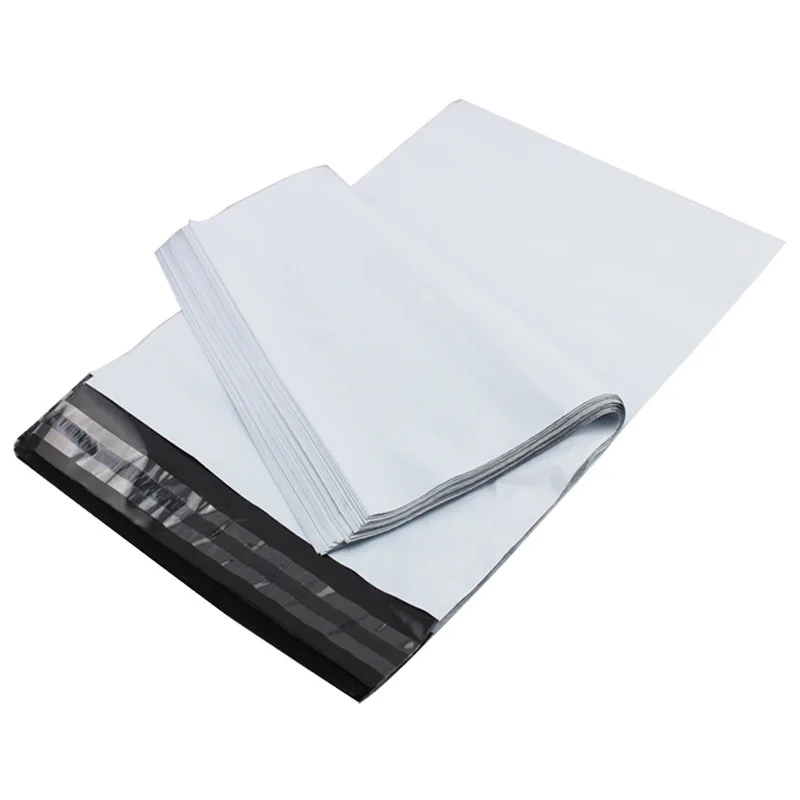 100 PCS Thick PE White Polyester Wrapping Bags - Super Strong, Self Sealing, Waterproof Edges, Suitable for Oversized Pa