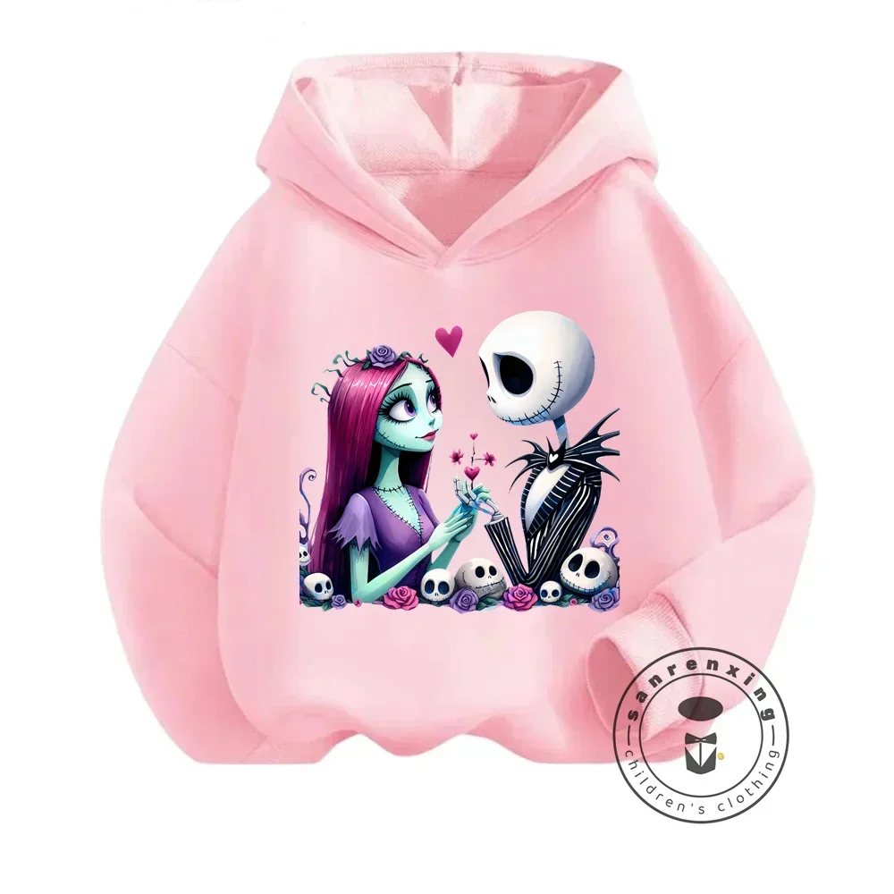 Kid\'s Fashion with The Nightmare Before Christmas Q-Edition Elastic Hoodie Perfect for Boys and Girls in Spring Autumn Season