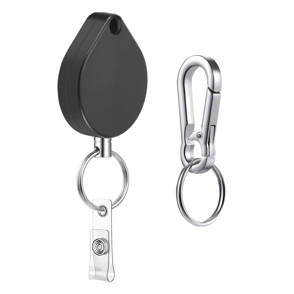 소형 헤비 듀티 개폐식 배지 홀더 릴, 벨트 클립이 있는 ID 배지 홀더, 명함 키체인용 키링