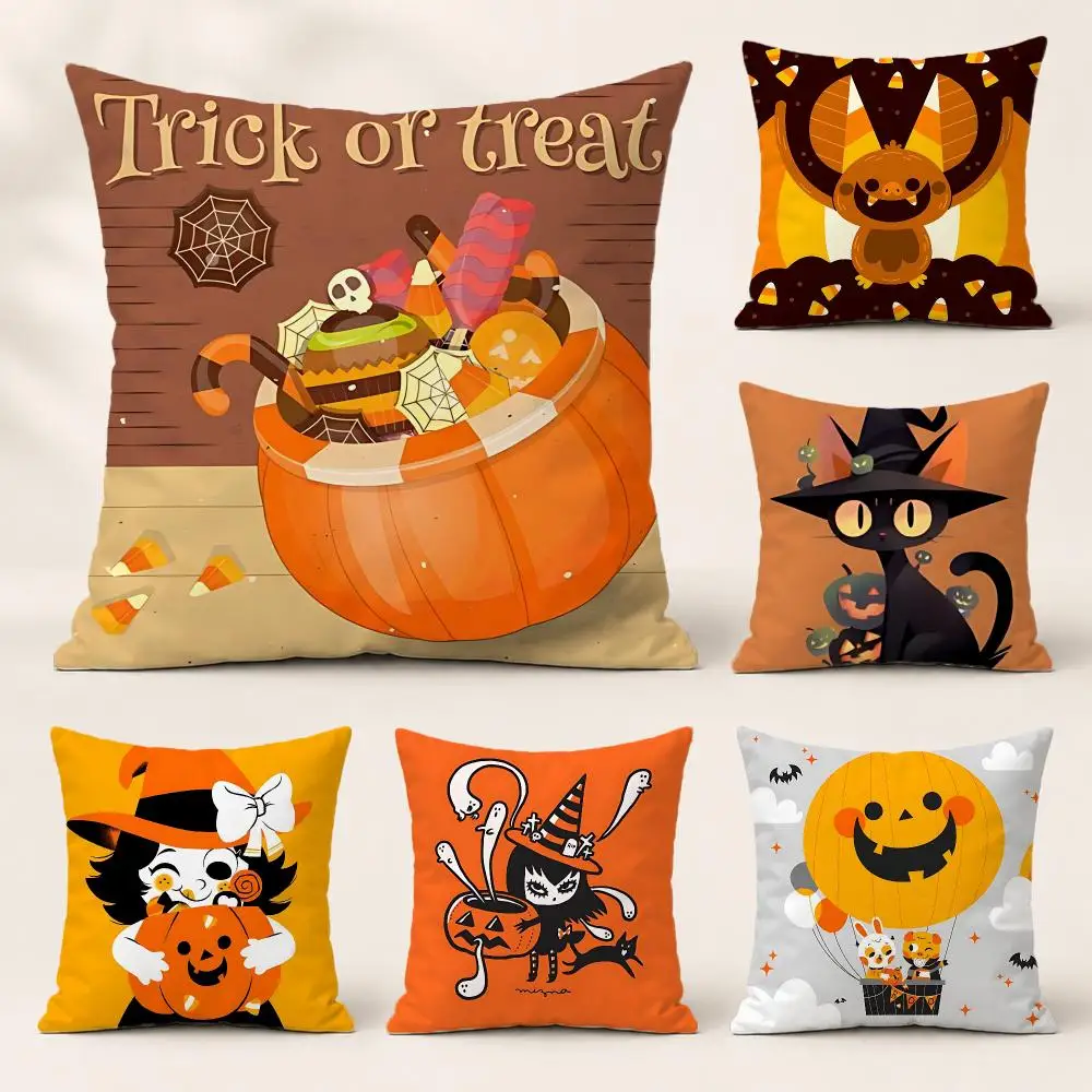 pattern Cute Witch Cushion Cover Pillow Short Plush Pillow Warm Simple Style for Living Room Bedroom Gift Giving
