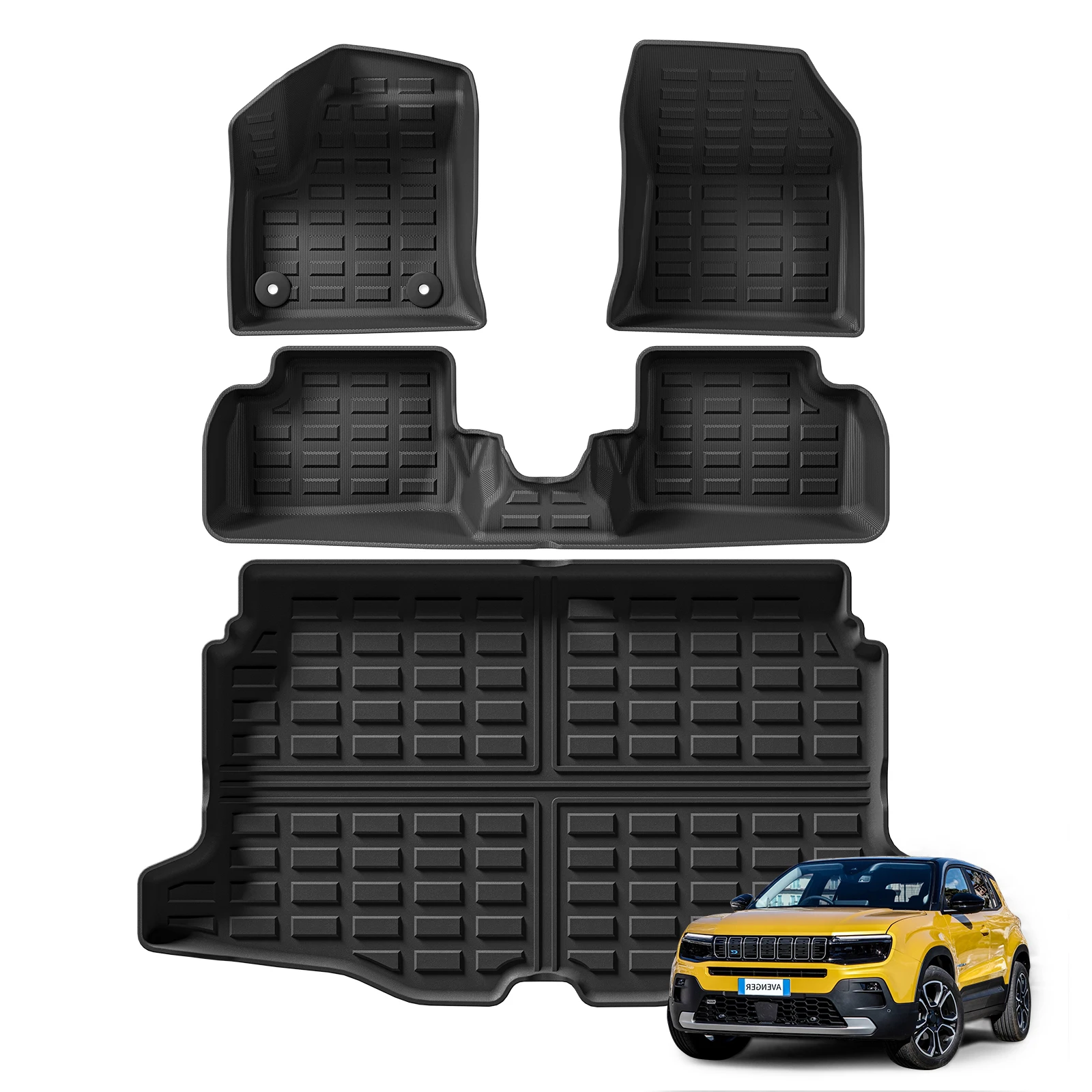 for Jeep Avenger EV 2023 TPE 3D Car Floor Mats Trunk/Backrest Pad Odorless Accessories Only Fit Left Hand Driver