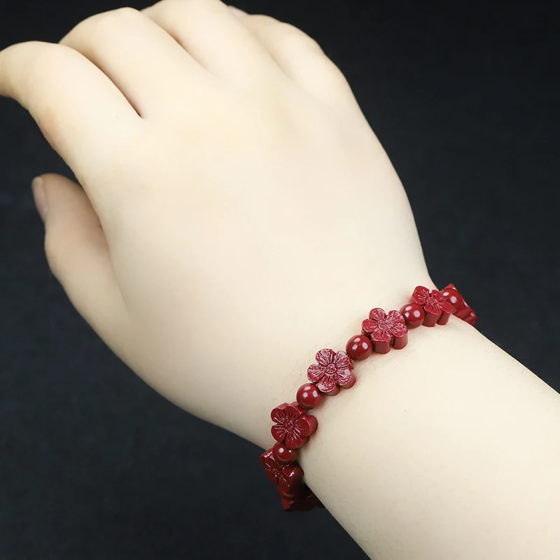 Natural high-content beaded , purple gold sand plum blossom bracelet women, enhances skin tone