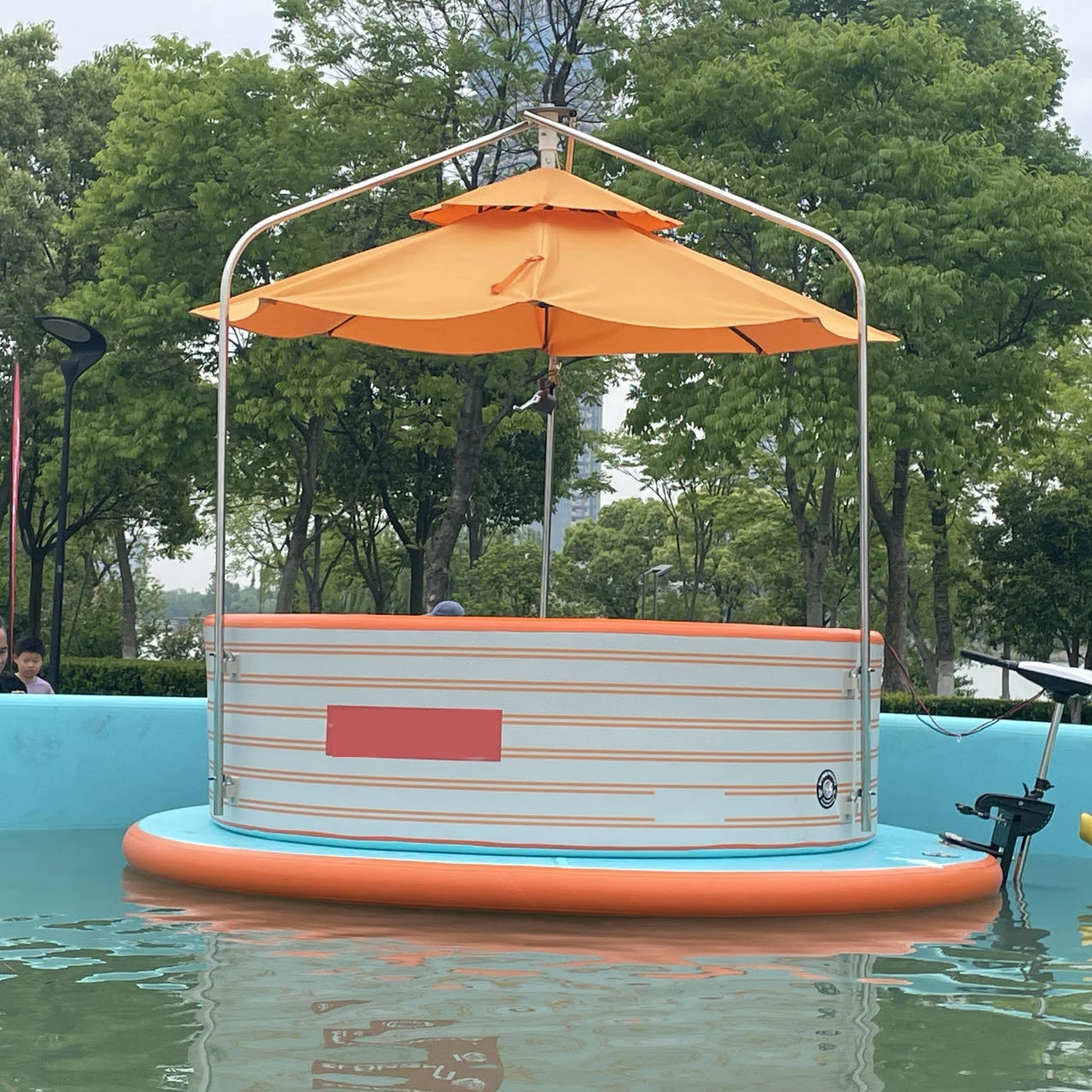 Hot selling leisure Swim Platform Floating Dock round island station inflatable water platform