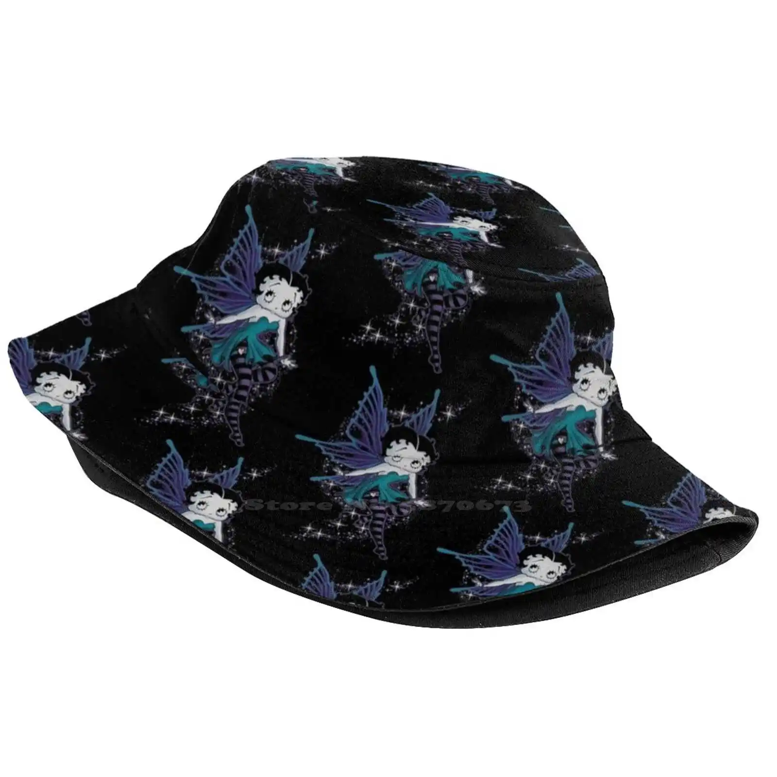 Sparkling Fairy Boop Unisex Fashion Women Men Breathable Bucket Hats Cartoons Boop Vintage Boop Cute Retro 80s 90s Boop Cool