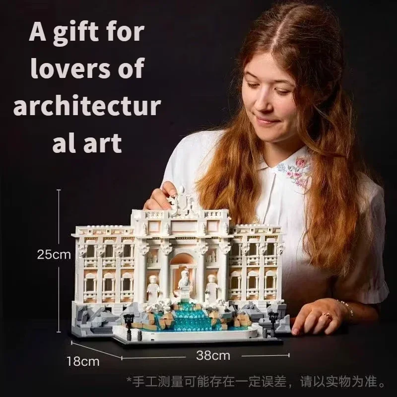 

2025 Famous Trevi Fountain decoration brick building model home decoration for children adult Christmas and birthday gifts