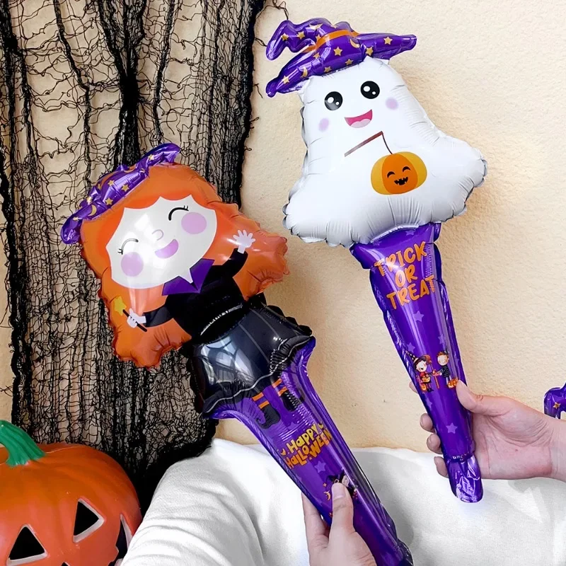 10/20 sztuk Halloween nadmuchiwane balony folia aluminiowa ręczny balon dynia duch czarownica zabawki dla dzieci impreza z okazji Halloween akcesoria