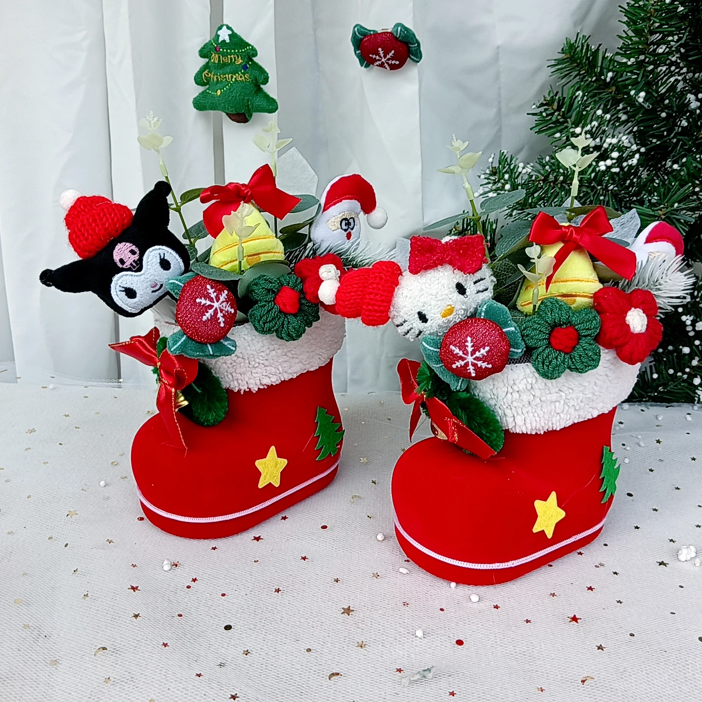 Christmas Boots Kuromi Hello Kitty Cinnamoroll Plush Doll Toy Christmas Party Decoration Valentine's Day Birthday Gifts