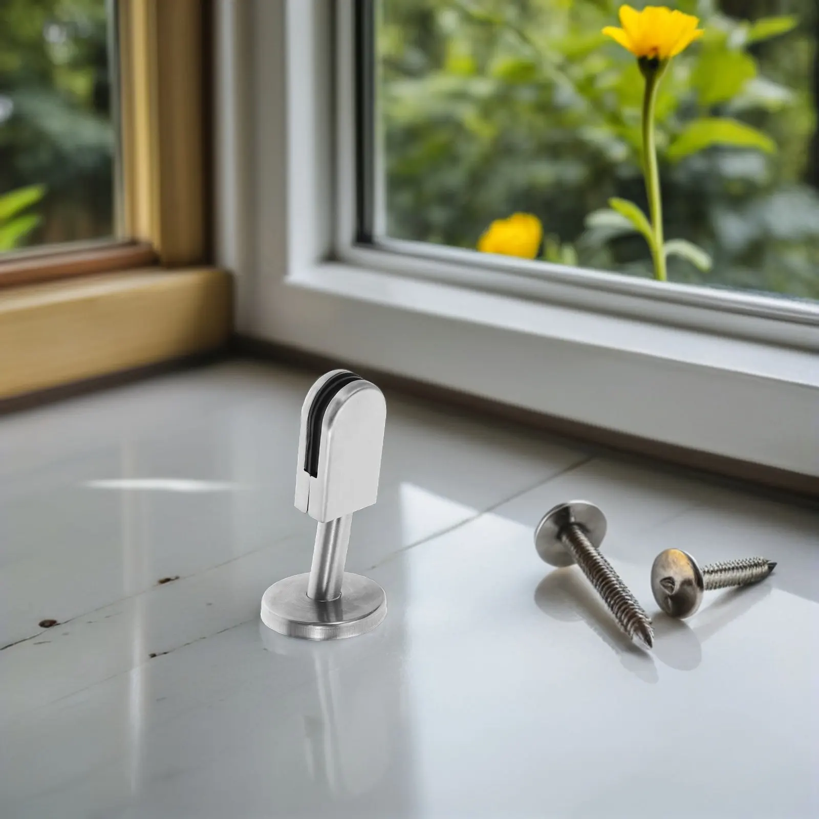 2Pcs Stainless Steel Glass Support Clamp Adjustable Partition Bracket for Tempered Glass Railings Office Home Partition Bracket