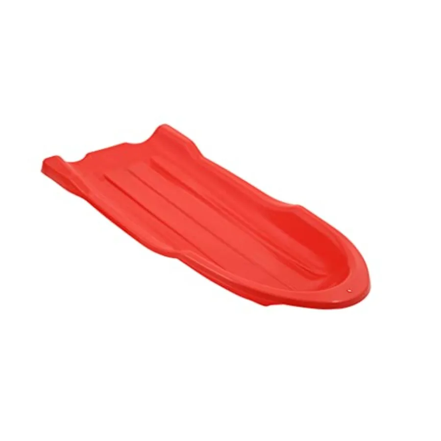 

Toboggan Snow Sled for and Adults 46" Heavy Duty Plastic Open Back Slider with Handles and Hole for Pull Ropes- Ropes Excluded