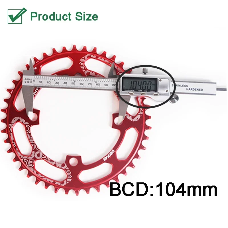 DECKAS 104BCD MTB Chainring 40/42/44/46/48/50/52T Road Bicycle Crown 8-11S Narrow Wide Chainwheel Bike Accessories