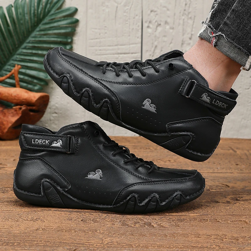 Men's Fashion Design Boots Multiple Colors Simple Versatile Wear-resistant Upper Anti Slip Sole Outdoor Cycling  Walking Shoes