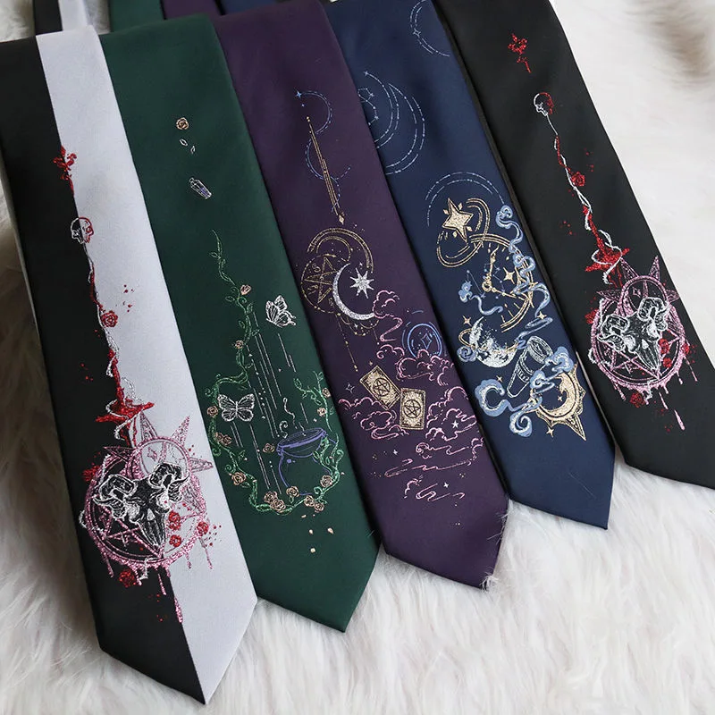 Anime Cosplay Ties Harajuku Men Women Uniform Black College Clothing Adult Student Accessories Necktie Christmas Gifts