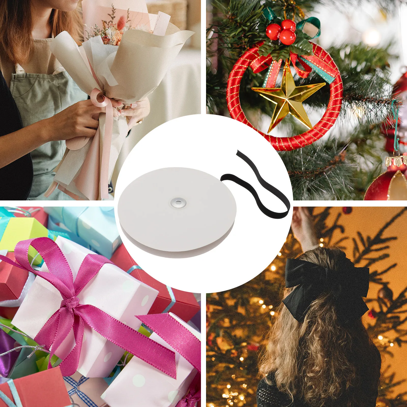 Ruban de haute qualité de 25 yards pour l'artisanat, la couture, la broderie, les projets de collage, les accessoires pour cheveux, les bandeaux DIY, le scrapbooking et les fêtes