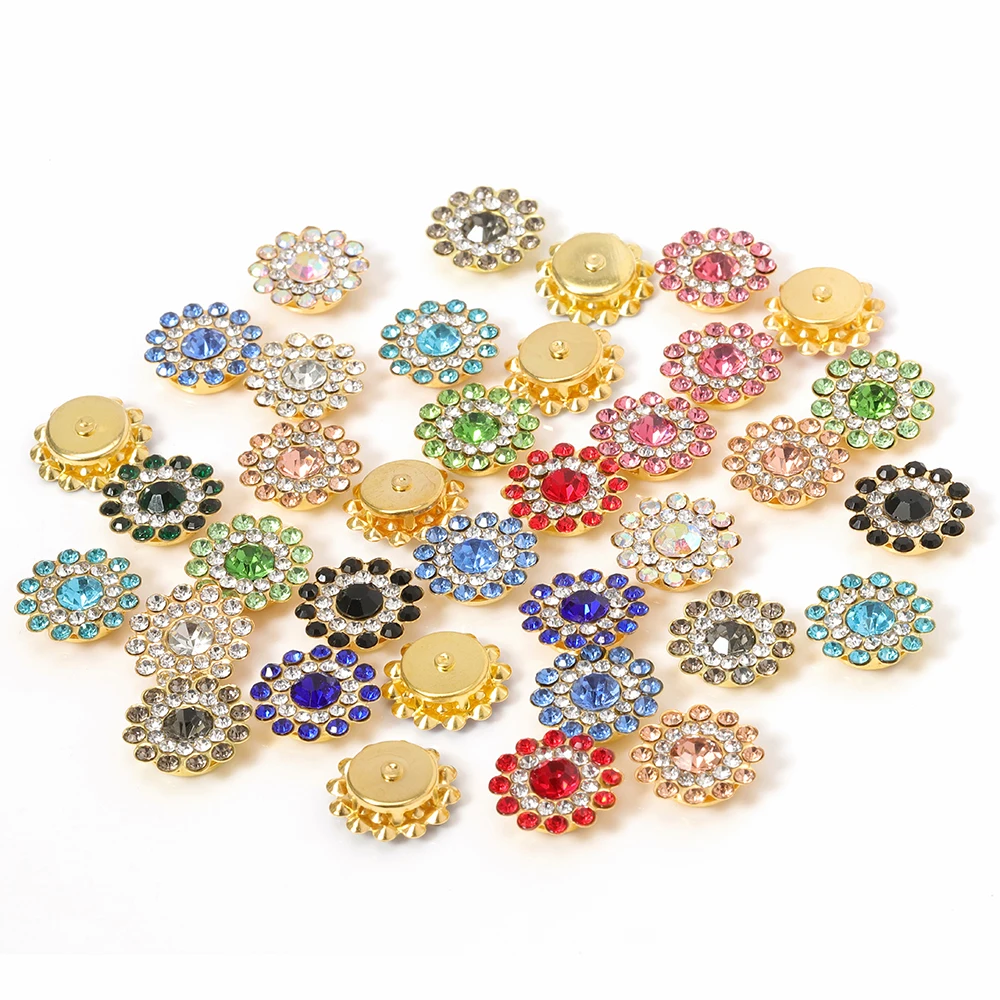 50pcs Crystal Claw Rhinestone Flatback Sewing Cabochons Bezel Beads for Jewelry Making DIY Needlework Bows