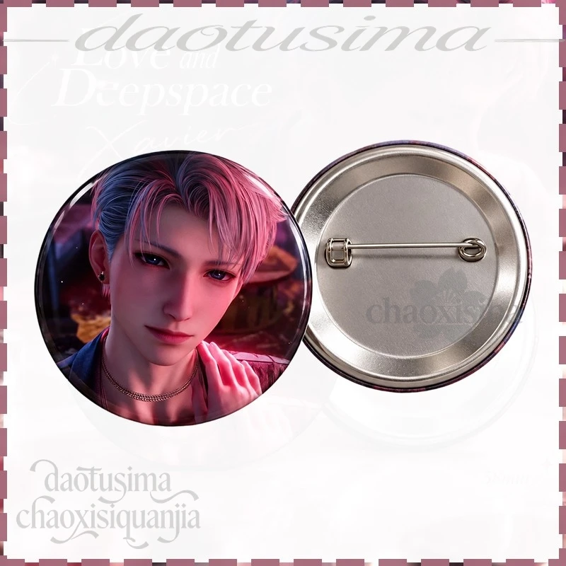 Anime Game Love And Deepspace Tinplate Badge 58mm Handmade Creative Brooch Pin Xavier Lapel Pin Clothing Gift Accessory Decor