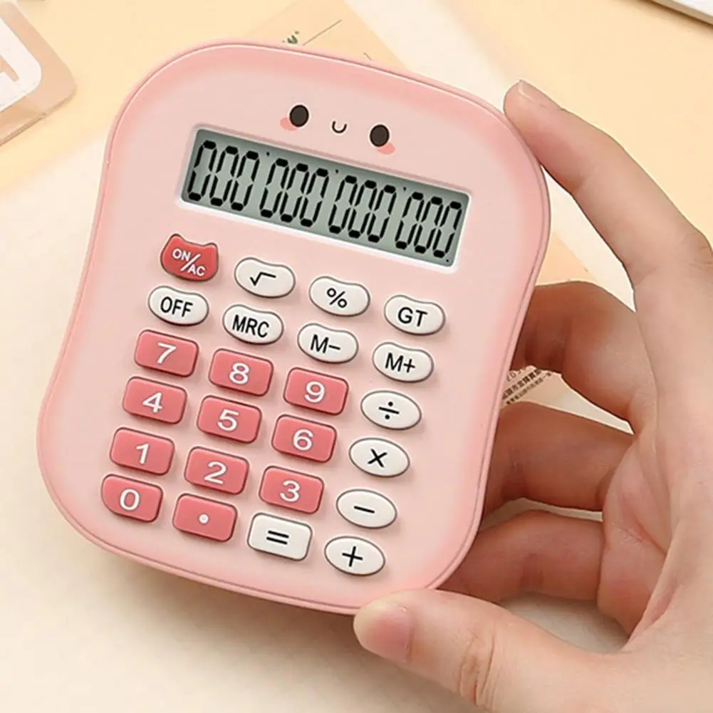 Cute Calculator Handheld Calculator Colorful Battery Powered Calculator with Lcd Display Big Buttons 12 Digit Portable for Easy