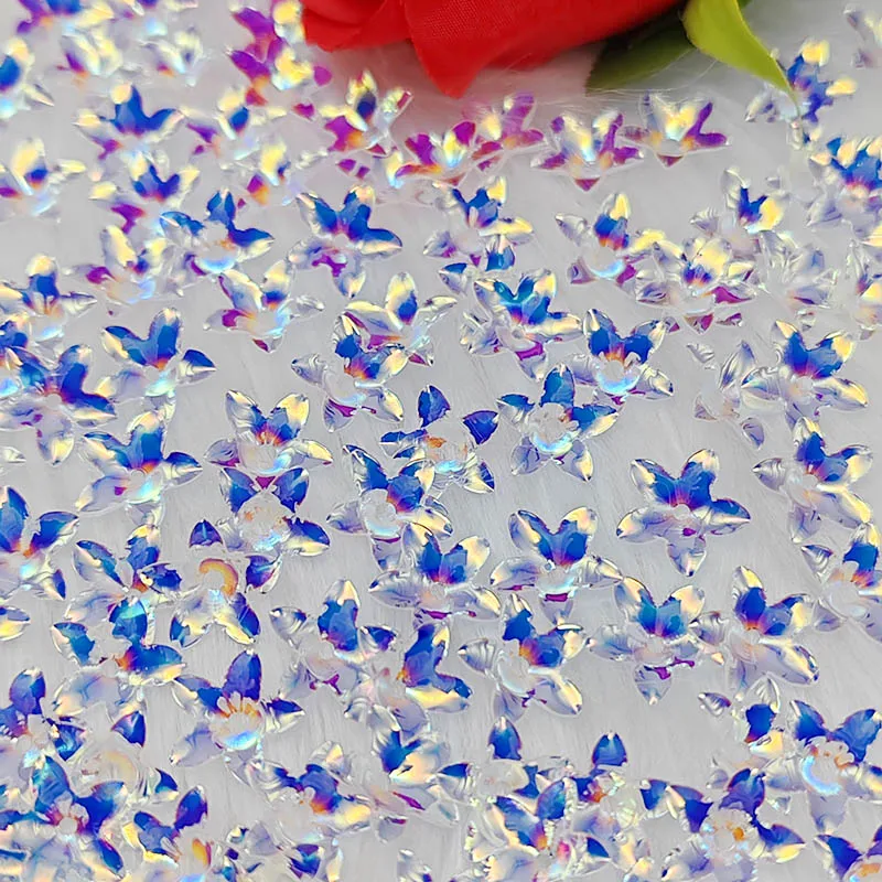 300/600 Stück atemberaubende Acryl-3D-Blumenperlen in AB-Farbe, geeignet für DIY-Schmuck, Kleidung und Accessoires. – Detail 1