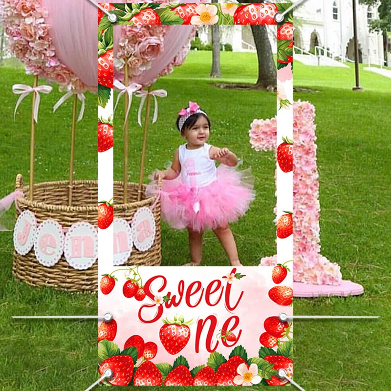Strawberry Photo Booth Photo Frame Props Suitable For Birthday Party Photography Children\'s Birthday Party Decoration