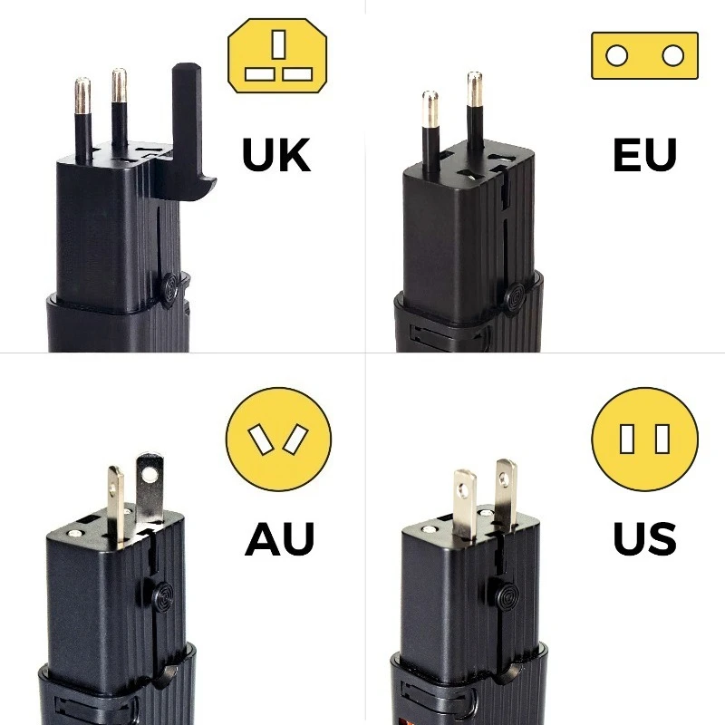Compact Universal Travel Adapter Multi‑Country Portable International Plug Converter for Global Travel Charging
